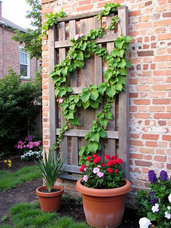 pallet trellis for climbing plants