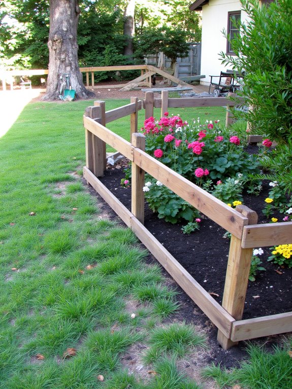pallets enhance garden borders