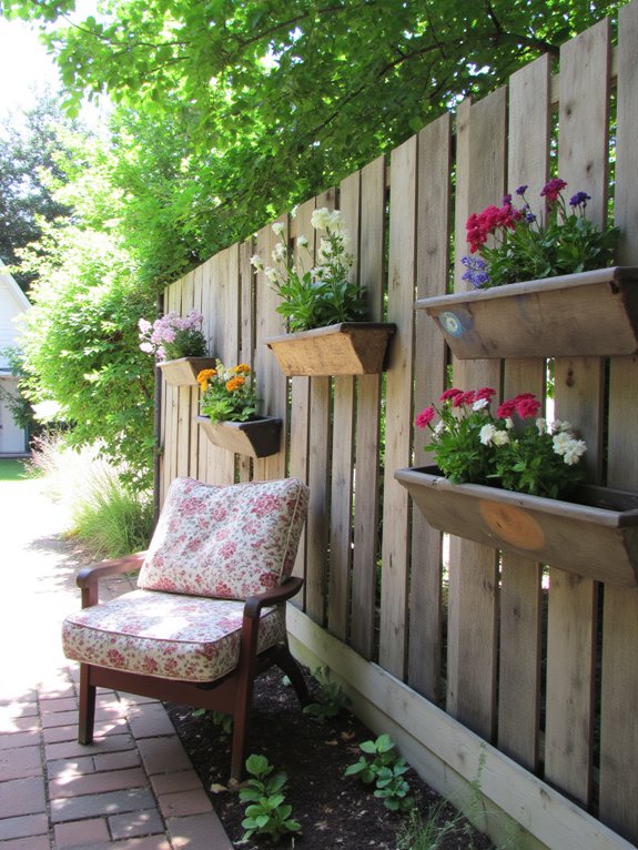 planters enhance pallet fence