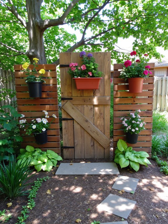 planters enhance pallet fence