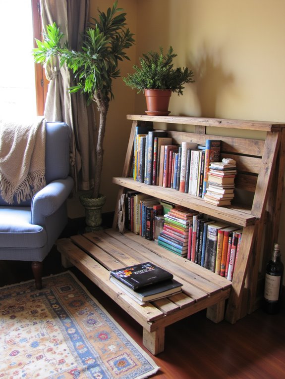 reclaimed pallets bookshelf assembly