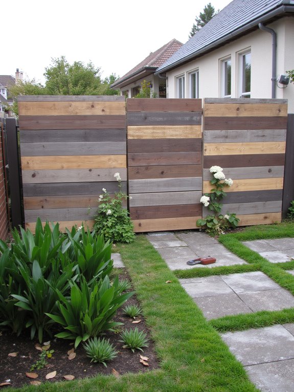 reclaimed wood pallet fence