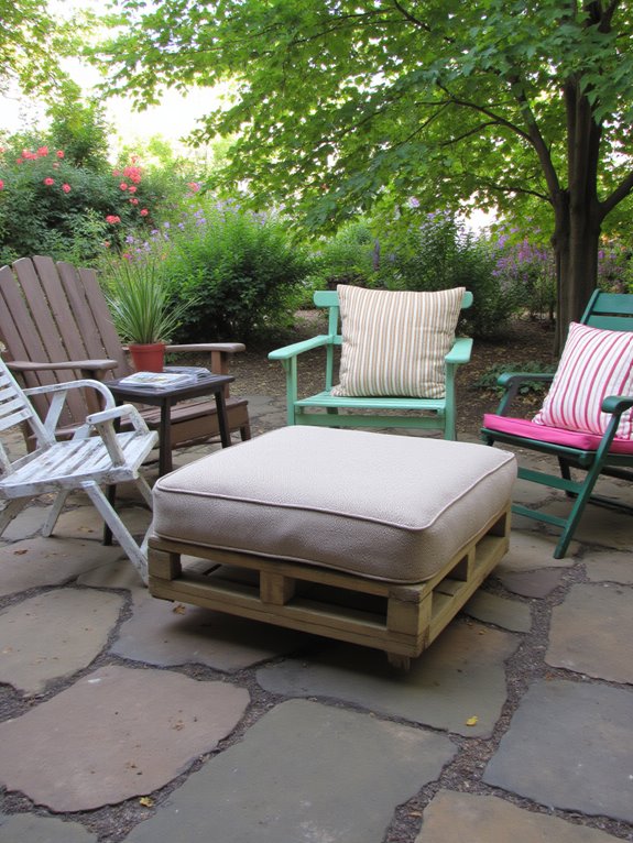 reclaimed wood pallet ottomans