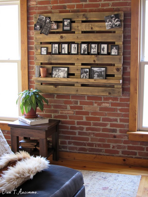 repurposed pallet photo display