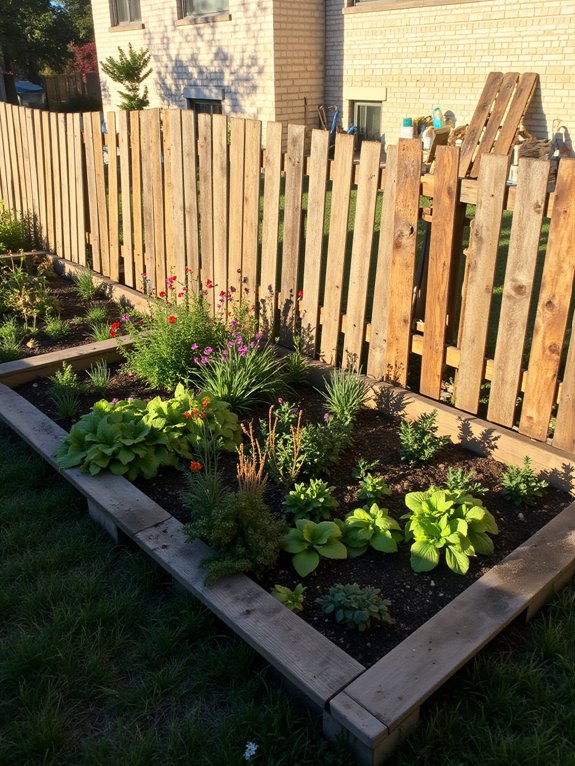 rustic budget friendly garden borders