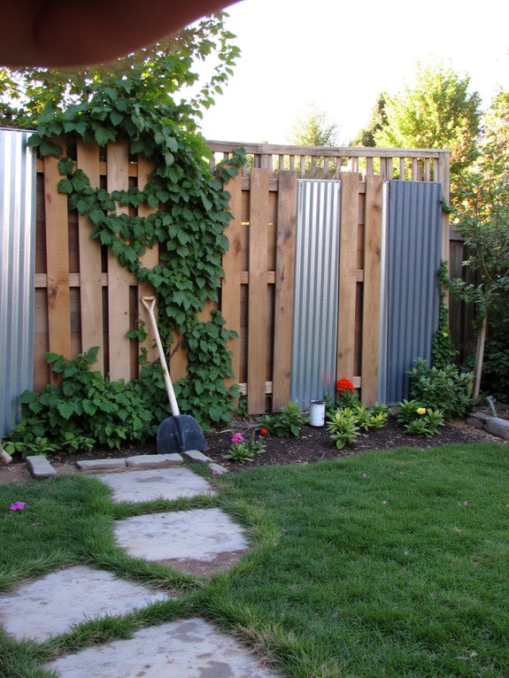 rustic fence with modern accents
