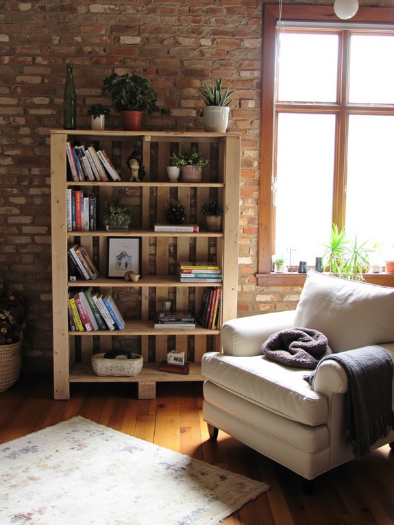 rustic pallet bookshelf project