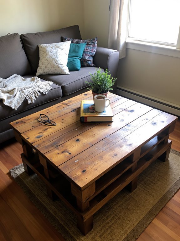 rustic pallet coffee table