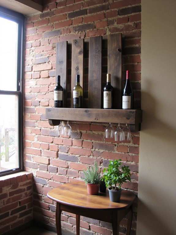 rustic pallet wine rack