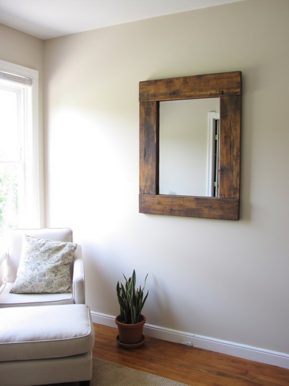 rustic pallet wood mirror