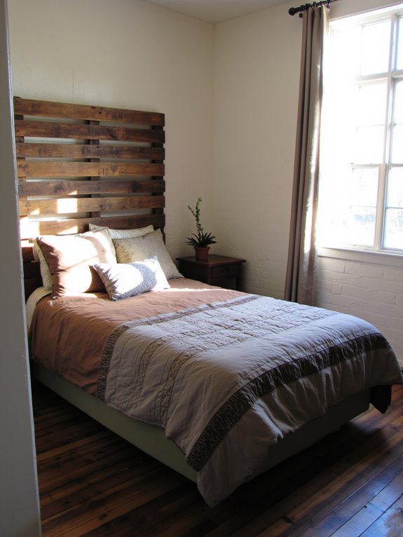 rustic reclaimed wood headboard
