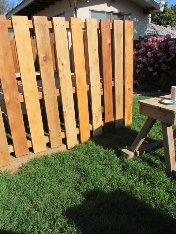 stain and seal pallet fence