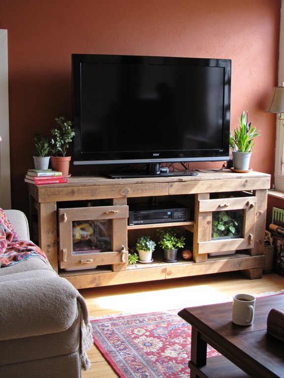 stylish mobile pallet tv stand