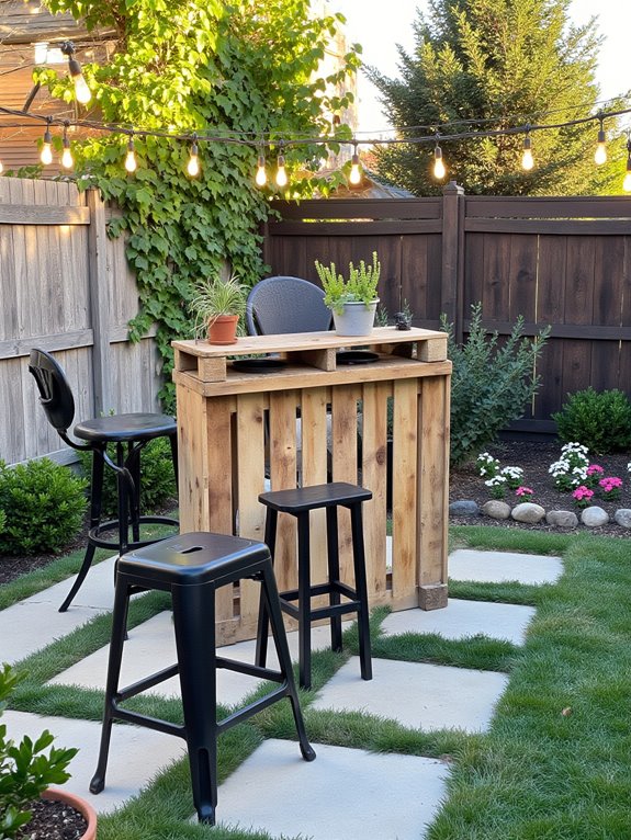 stylish outdoor pallet bar