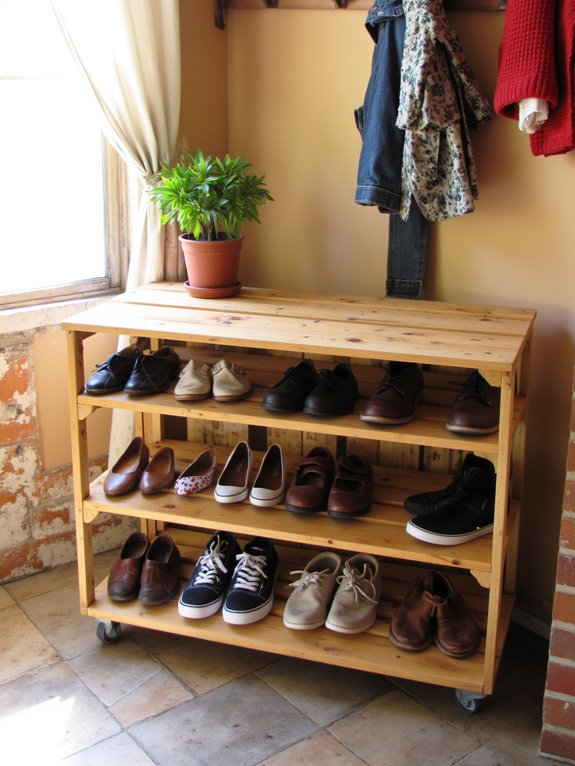 stylish pallet shoe rack