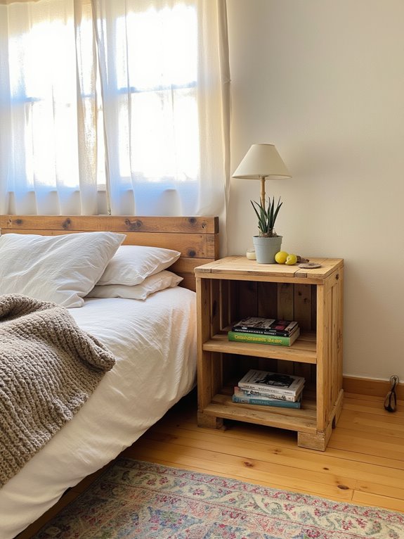 stylish rustic pallet nightstand