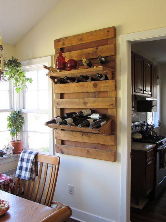 stylish rustic pallet wine rack