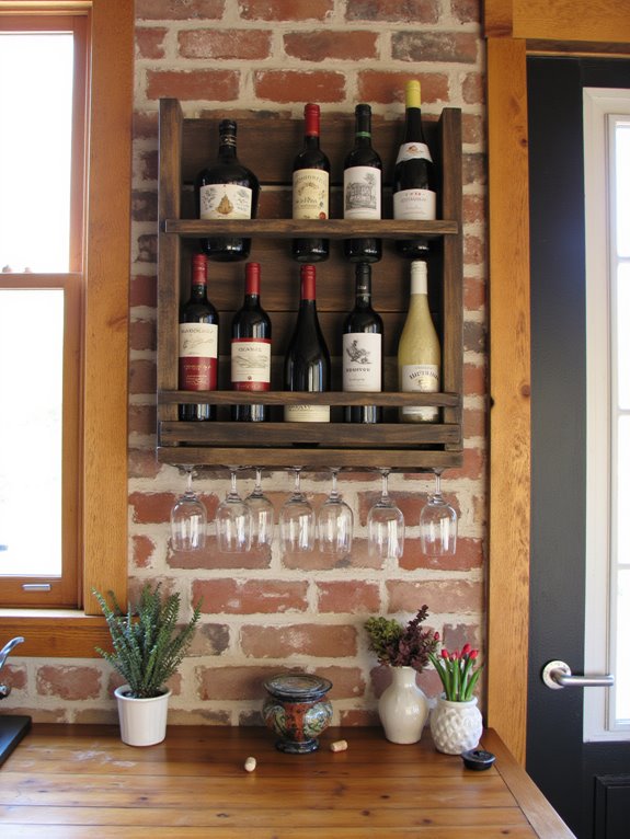 stylish rustic wine storage