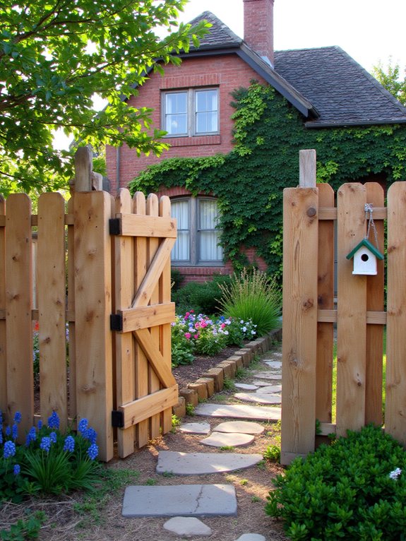 stylish swinging pallet gate