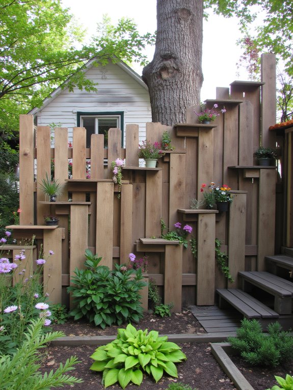 tiered pallet fence design