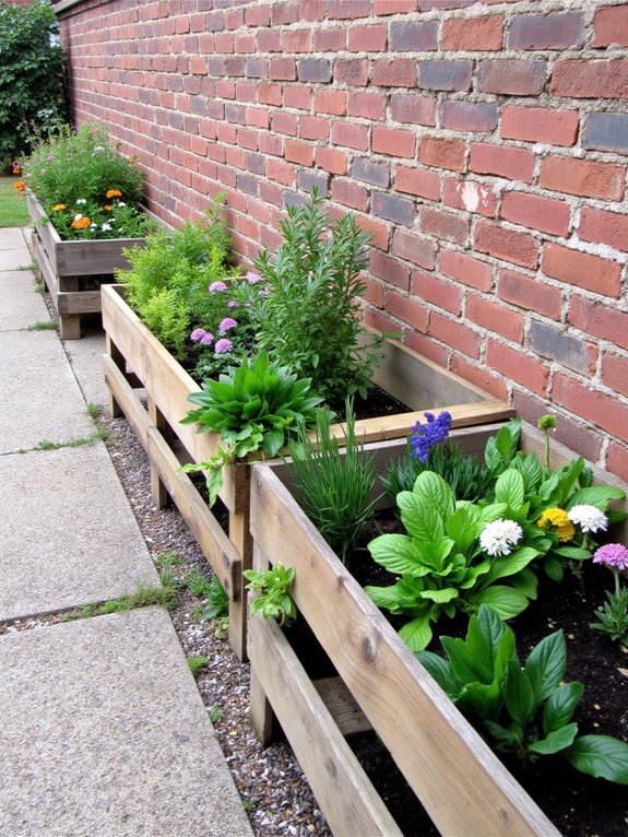 upcycled pallet planters fence