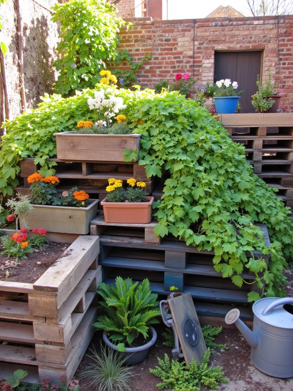 upcycled pallets into planters