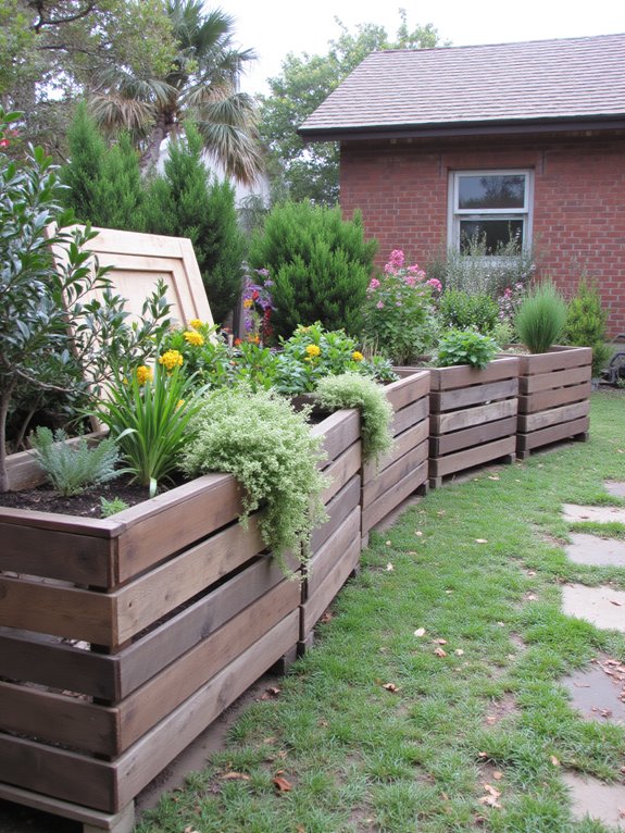 vertical garden with planters