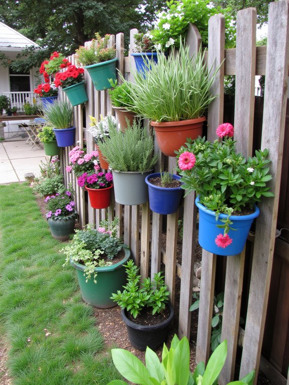 vertical pallet garden fence