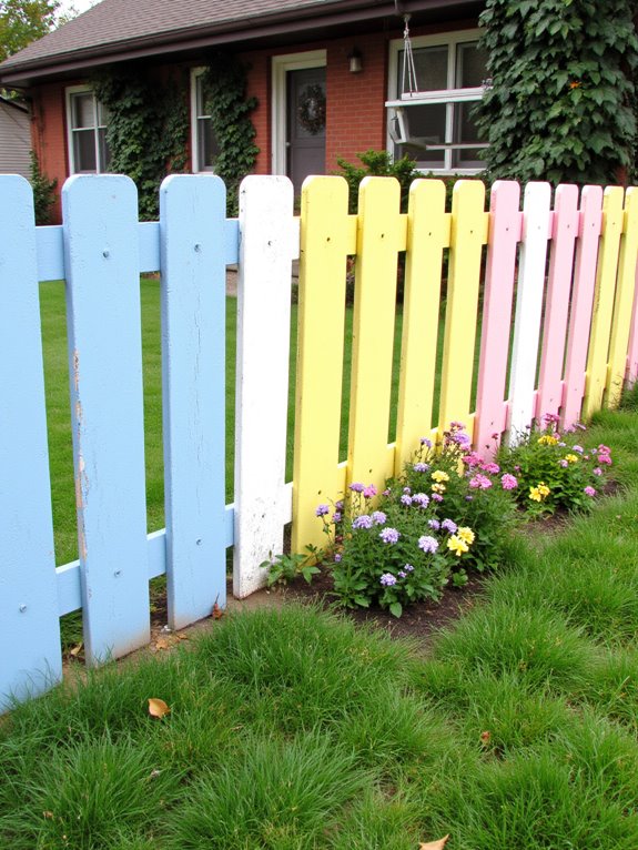 vibrant garden pallet fence