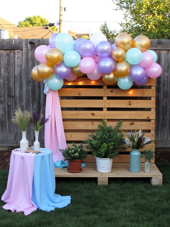 accessorizing pallet balloon backdrop