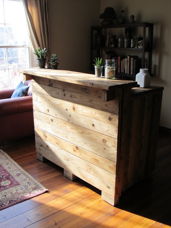 affordable rustic pallet bar