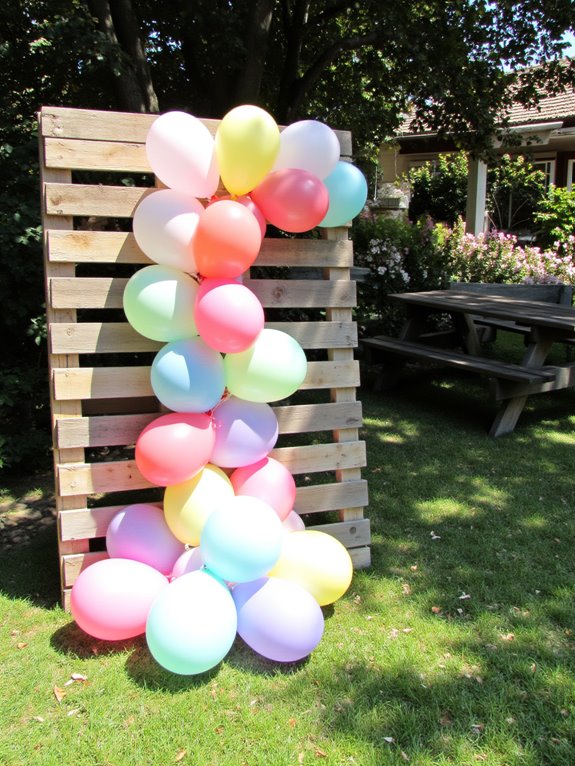 balloon garland with pallets