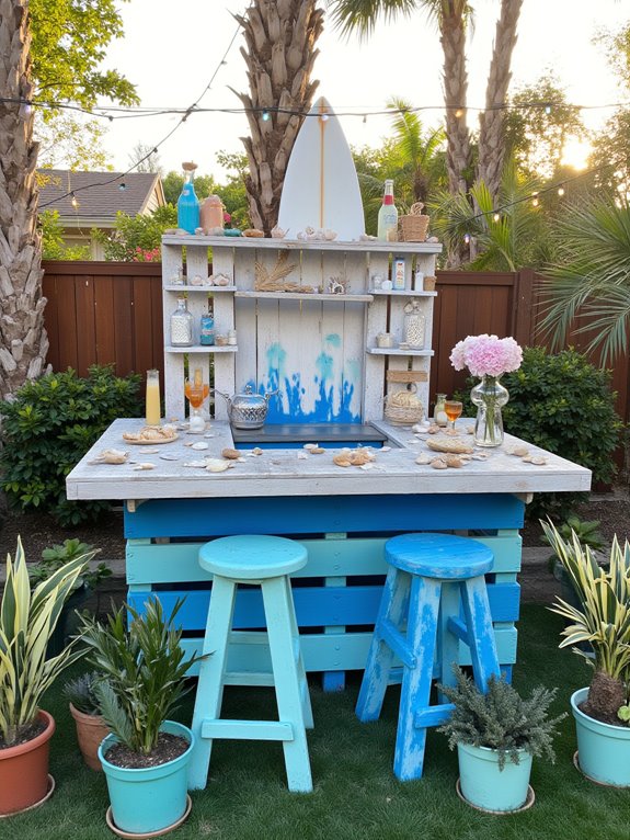 beach themed pallet bar ideas