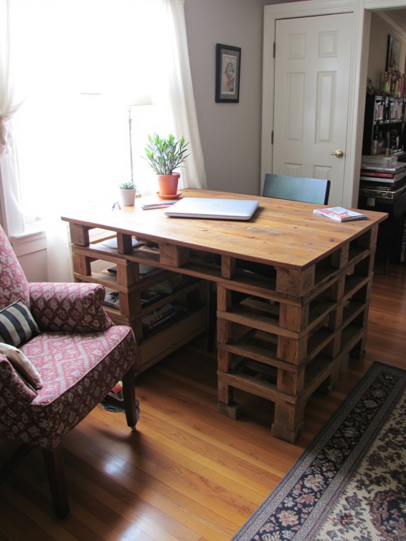budget friendly pallet desk creation