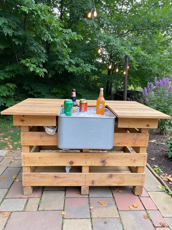 built in cooler for drinks