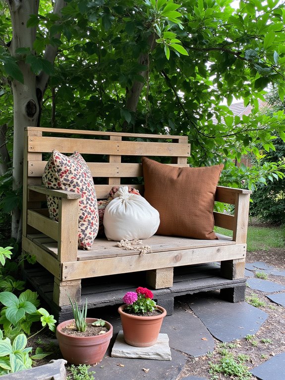 charming garden pallet bench