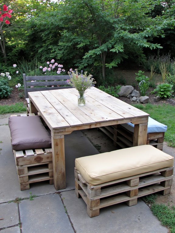 charming pallet dining set