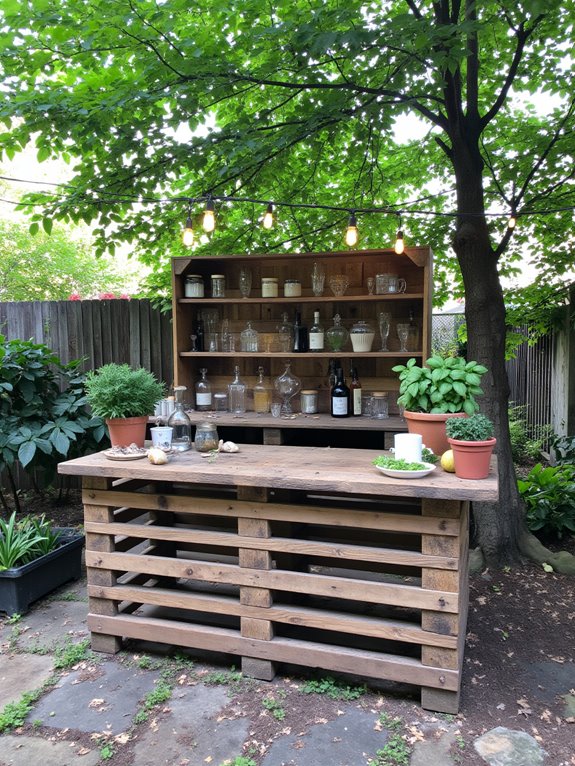charming rustic pallet bar