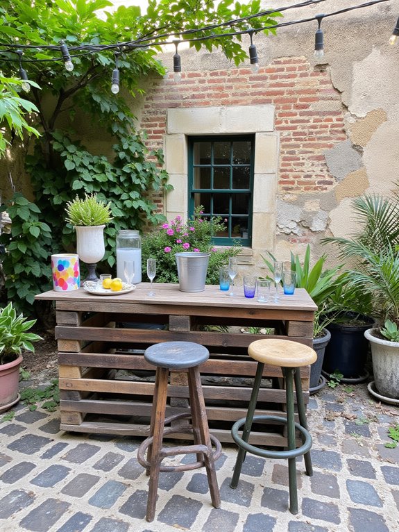 chic pallet bar setup