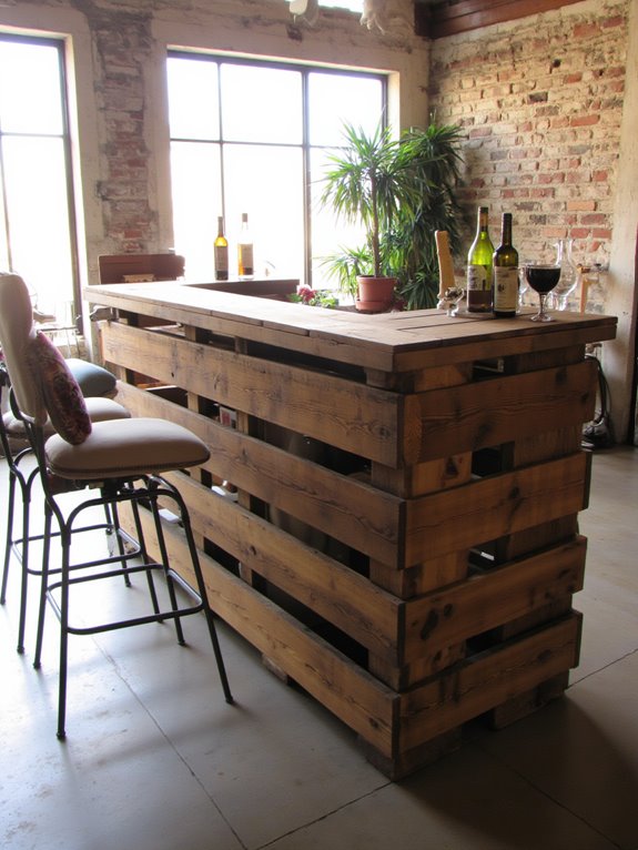 chic reclaimed pallet bar