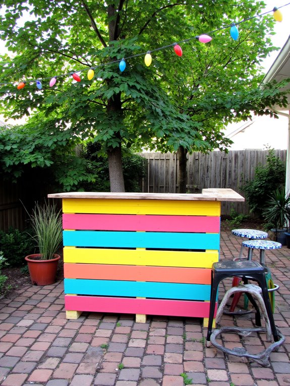 colorful pallet bar makeover