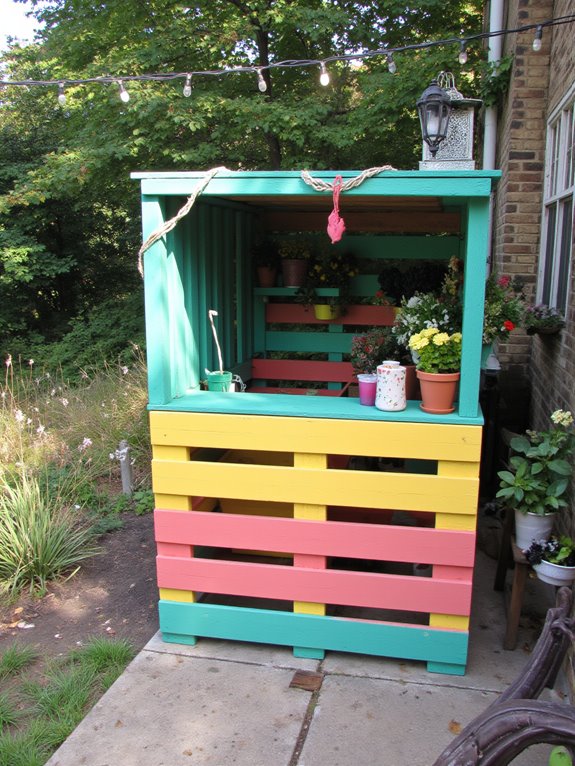 colorful pallet bar makeover