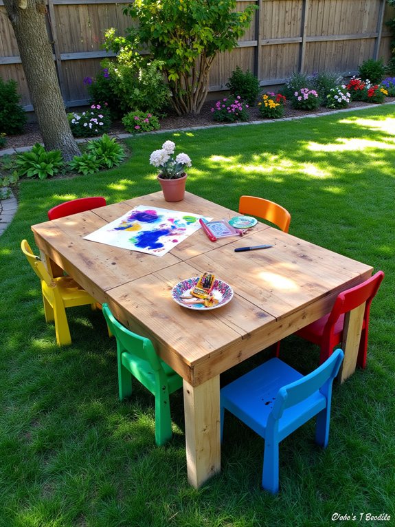 colorful pallet play table