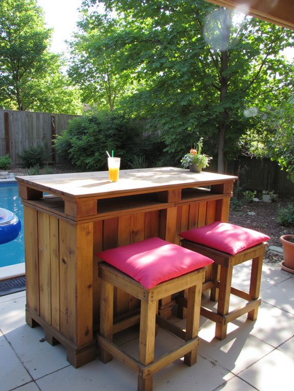 comfortable pallet bar stools