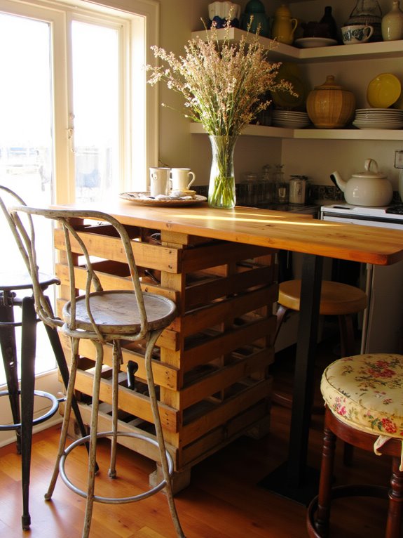 comfortable rustic bar stools