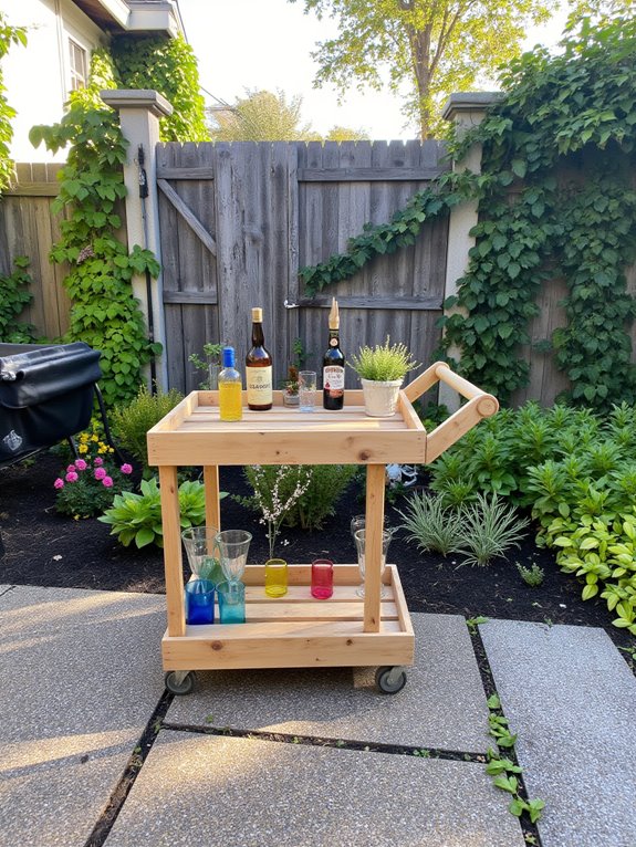 compact pallet bar cart