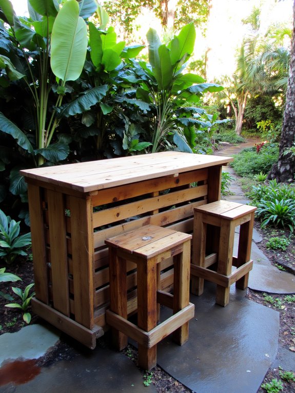 compact pallet tiki bar