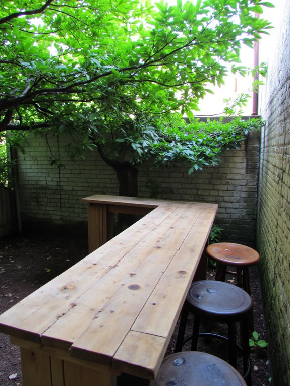 convenient shaded seating area