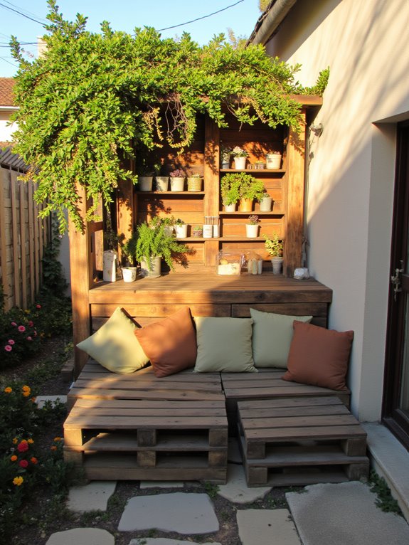 cozy built in pallet seating