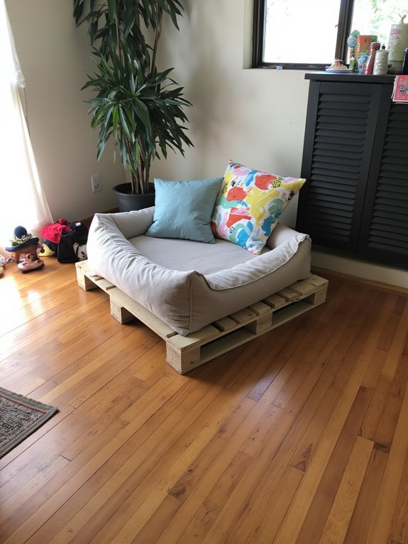 cozy colorful pallet pet bed